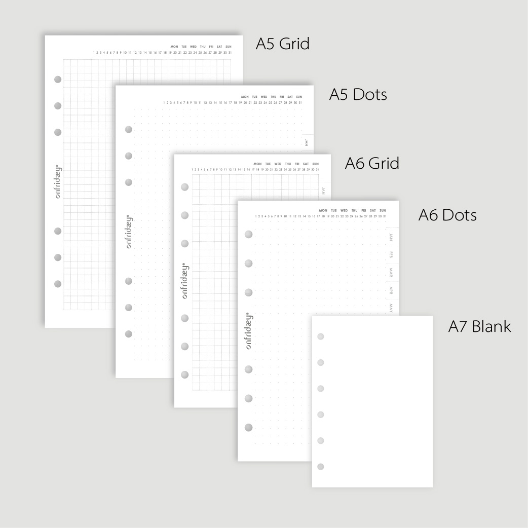 Planner Refills A5/A6/B7