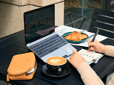 The Essentiality Laptop Bags with foldable stand for women