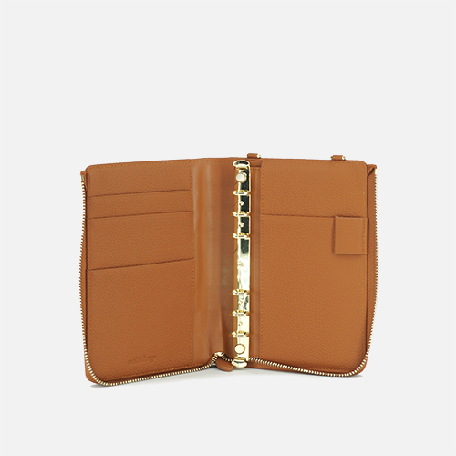 Leather Personal planner bag lychee grain A6