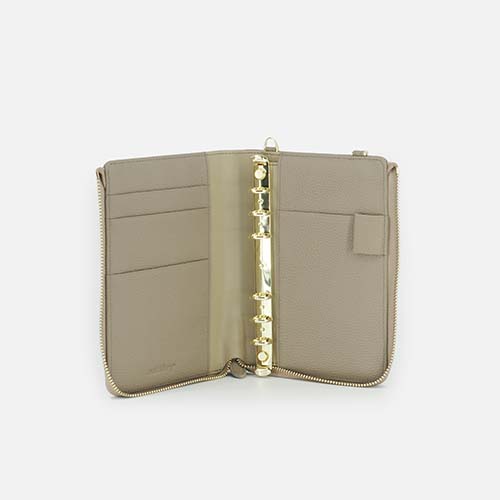Leather Personal planner bag lychee grain A6