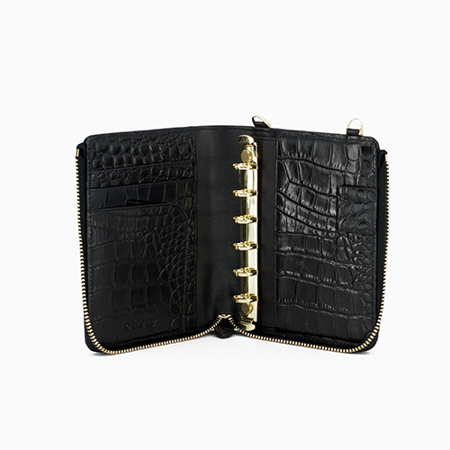 Leather Personal Planner A7 crocodile pattern