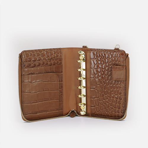 Leather Personal Planner A7 crocodile pattern